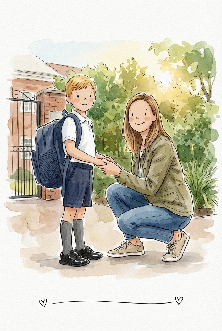 First day of school illustration