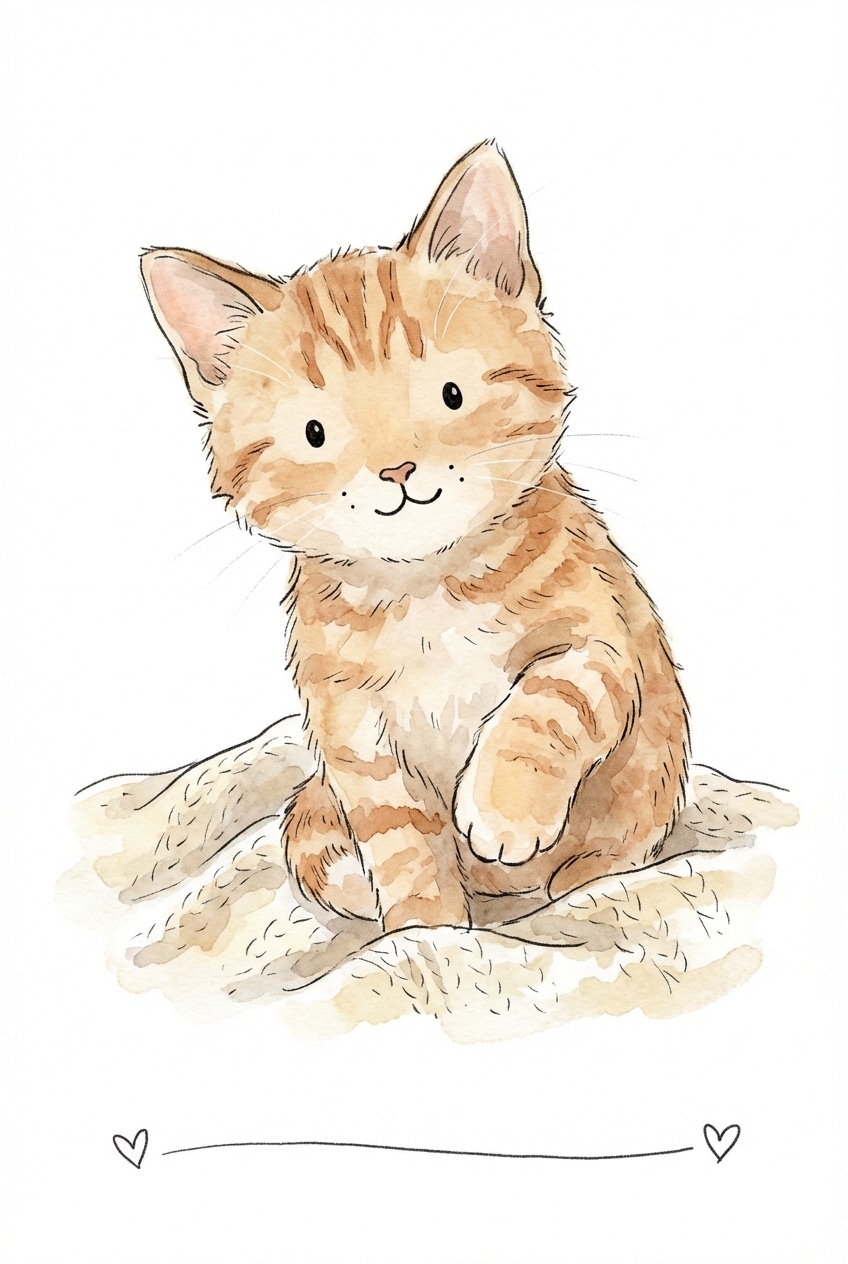 Kitten portrait illustration
